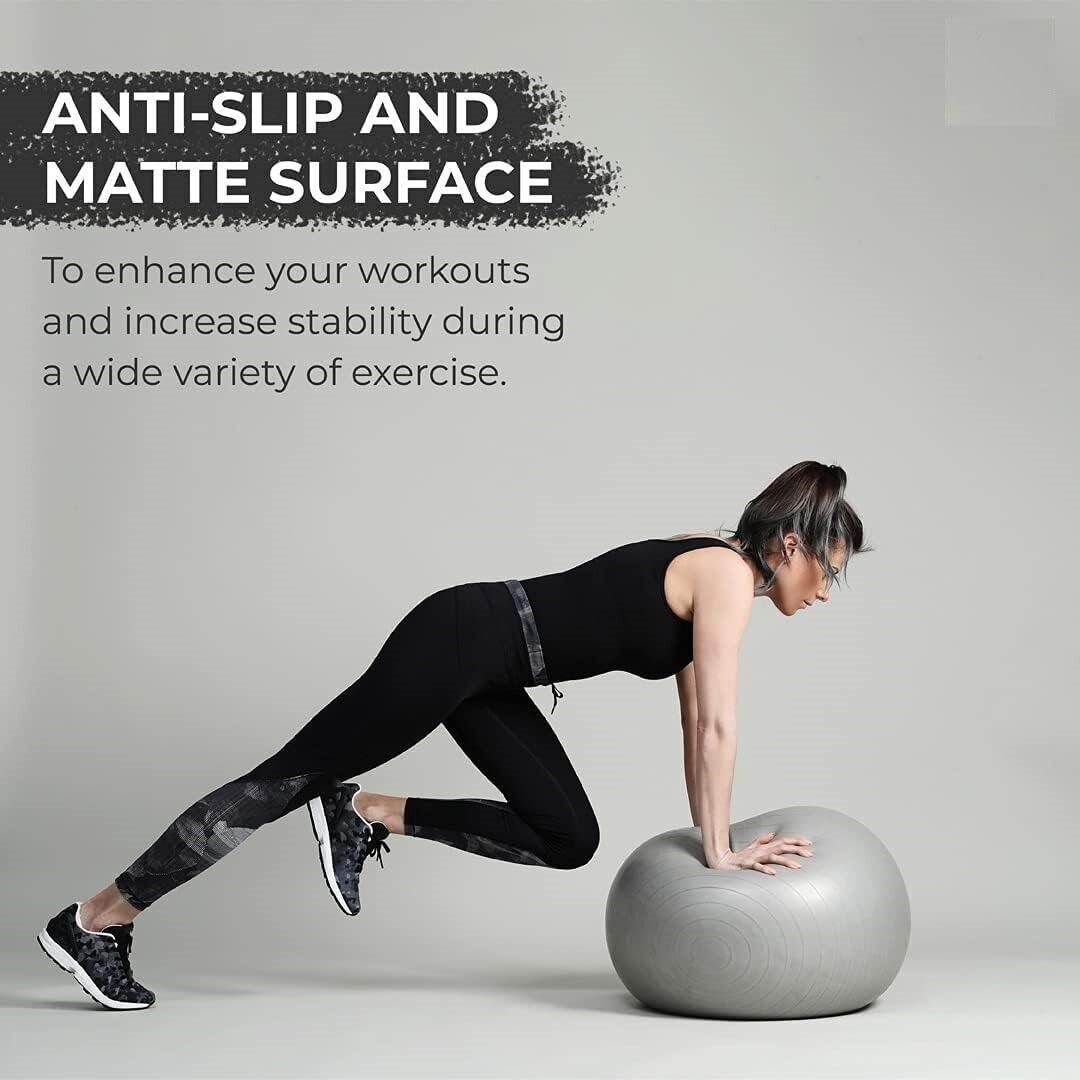 Gym Ball for Exercise Anti Burst Exercise Ball with Foot Pump for Workout Yoga - Image 4