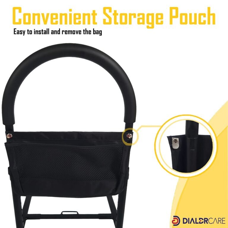 Bedside Safety Rail – Adjustable Bed Assist Handle with Storage Pouch - Image 6