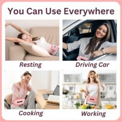 Cordless Period Cramp Relief Massager Belt With 3 Speed & 3 Crampfree Massage Modes | The Ultimate Heating Pad for Period Cramps Led Display (PINK & WHITE BELT) - Image 6