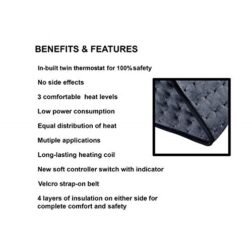 Orthopedic Heating Pad - Electric Heating Belt Waist Wrap Lower Back Heat Therapy Pad with 3 Temperature Settings for Pain Relief of Abdominal Stomach Lumbar Muscle Strain etc. - Image 2