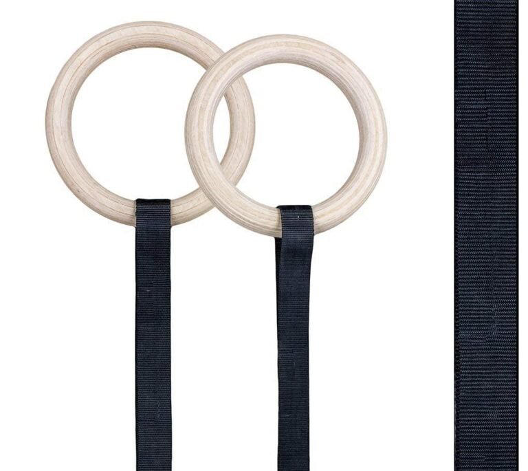 Gymnastic Wooden Rings with Heavy Duty Adjustable Strap | Roman Rings Perfect for Calisthenics Competition and Conditioning Training - Image 2
