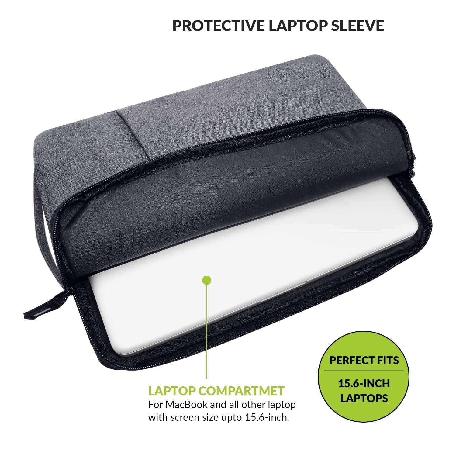 Laptop Bag Sleeve Case Cover for 15.6 Inch Laptop MacBook, Protective, Nylon - Image 2