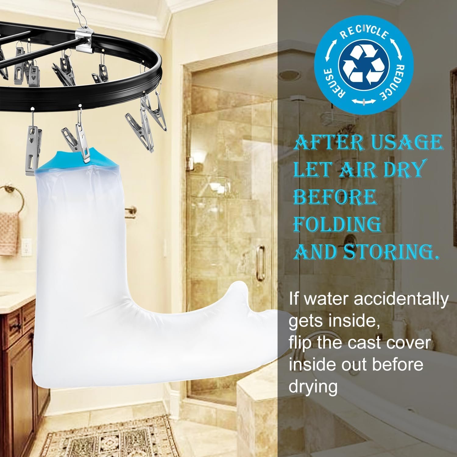 Waterproof Arm Cast Cover for Shower Adult Reusable Protector - Image 5