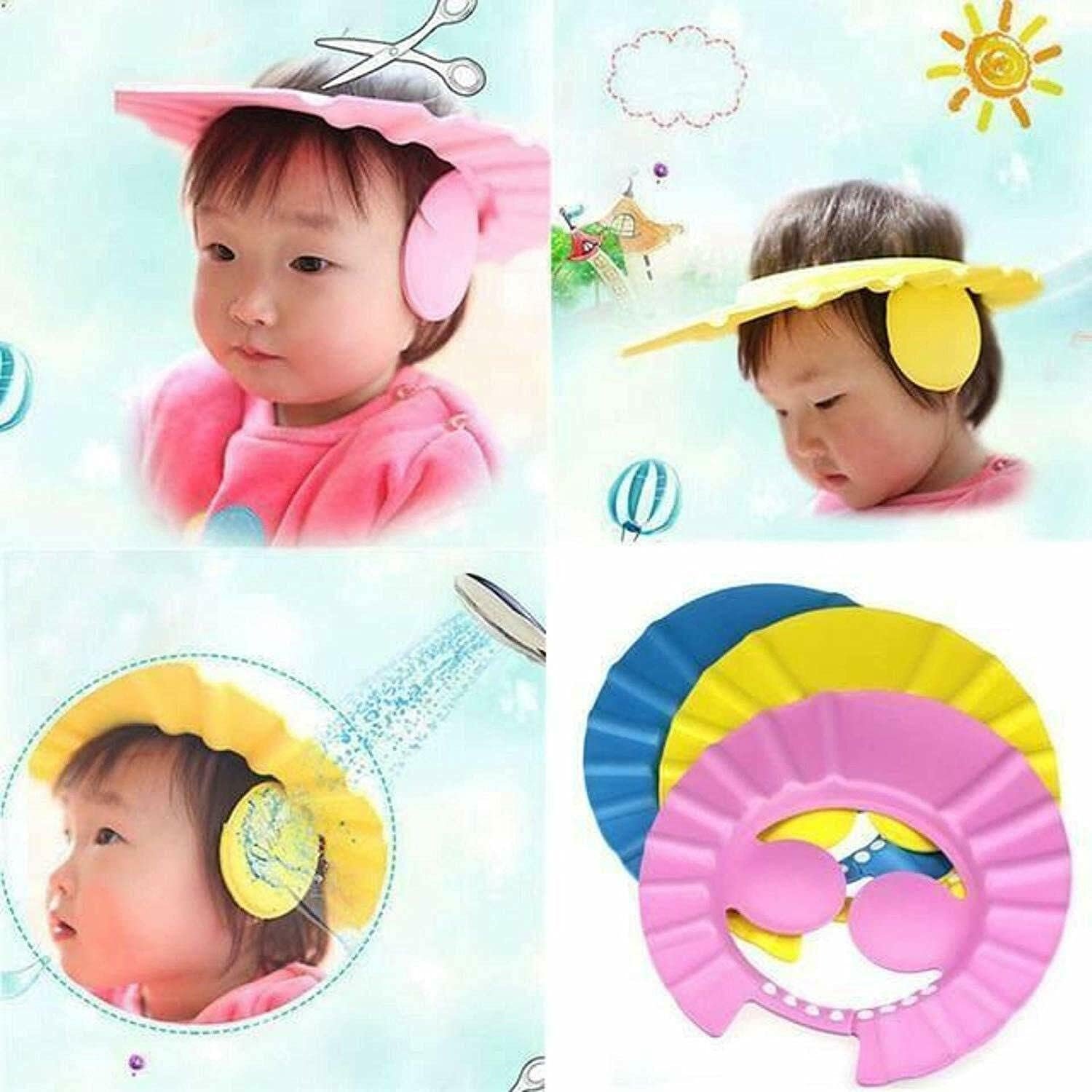 span Adjustable Safe Soft Bathing Baby Shower Hair Wash Cap for Children, Baby Bath - Image 4