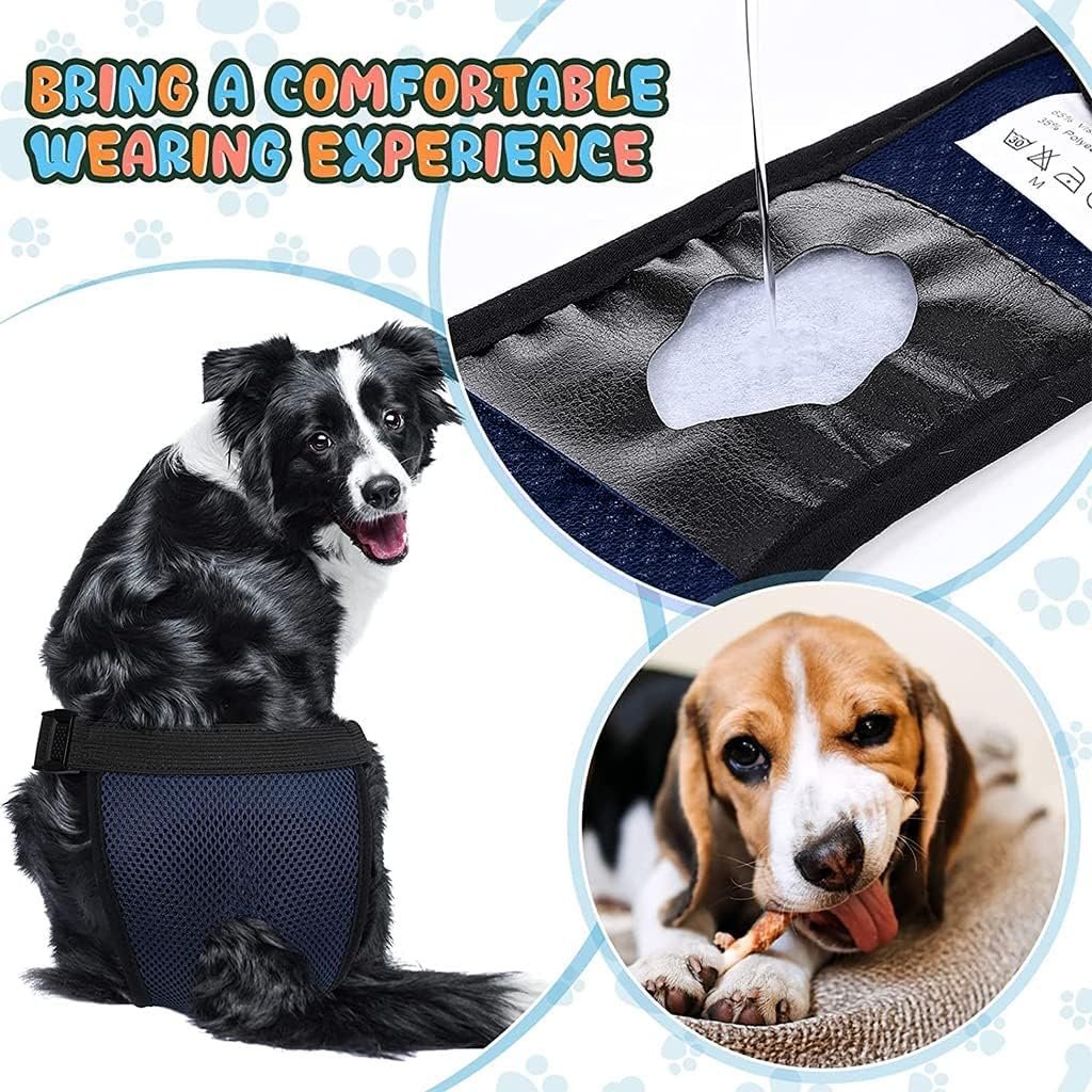 Pet Use Breathable Reusable Female Dogs Diapers with 3 Absorbption Cotton Pad Comfort Reusable Doggy Diapers for Female Dog, Puppy - Image 5