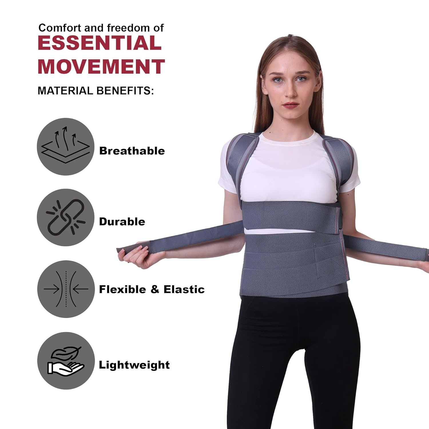 Posture Corrector Belt Back & Shoulder Support Unisex - Image 3