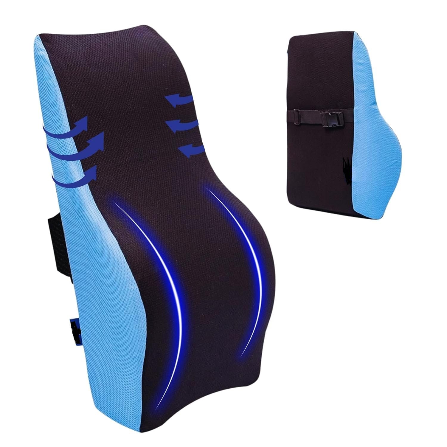 Orthopaedic Lumbar Support Back Rest for Chair(Blue) - Image 2