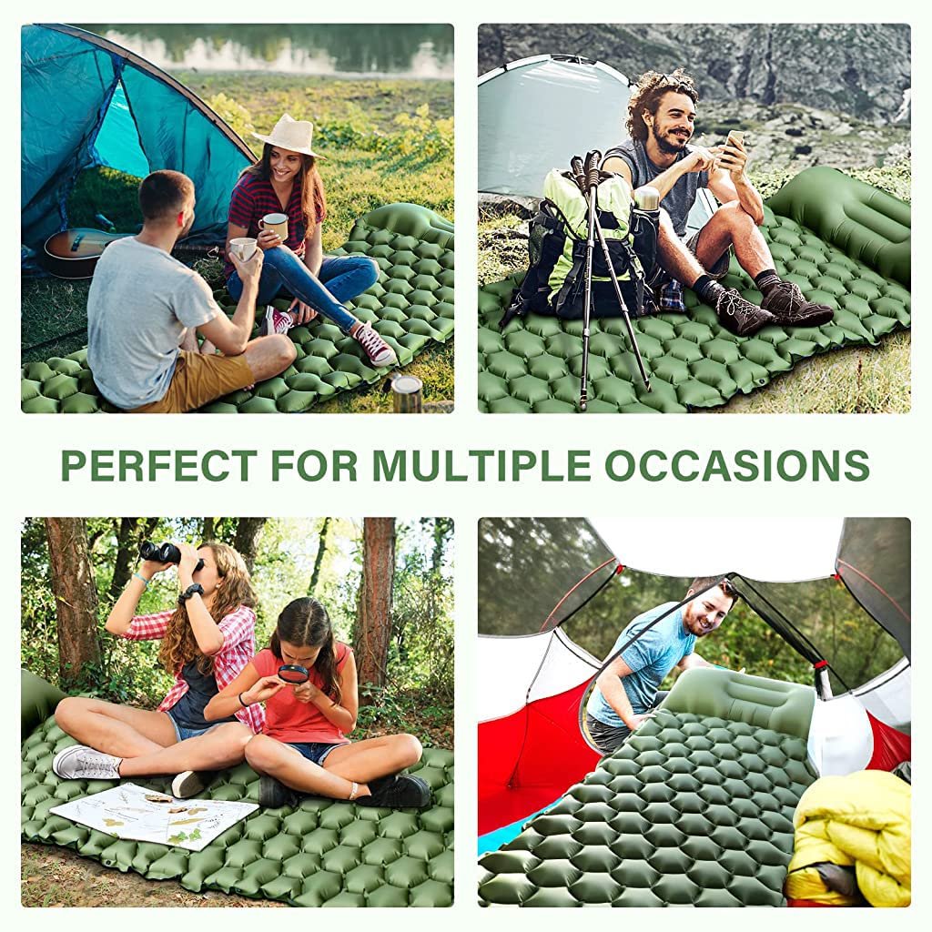 air mattress with built-in foot pump portable camping bed - Image 8