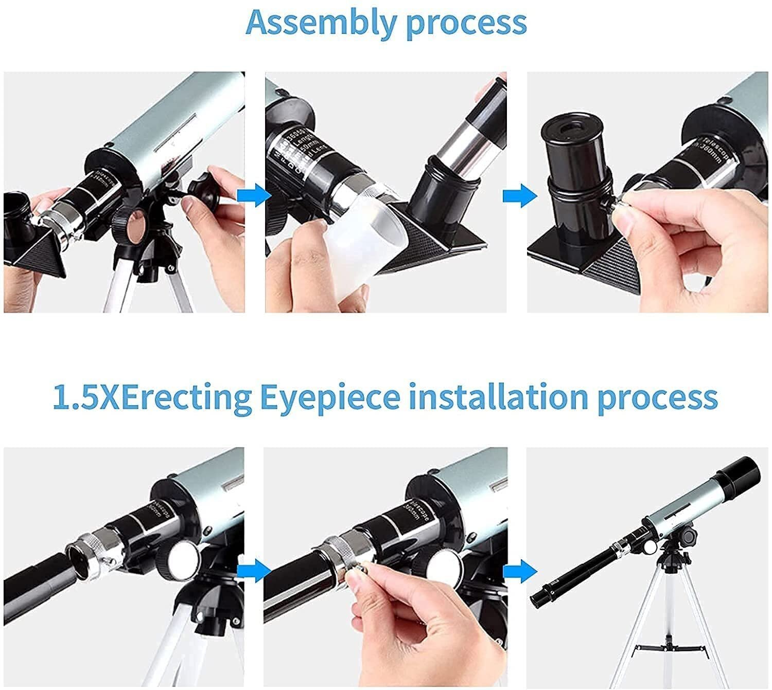 Telescope Zoom 90X HD Focus Astronomical Refractor with Portable Tripod Stand - Image 8