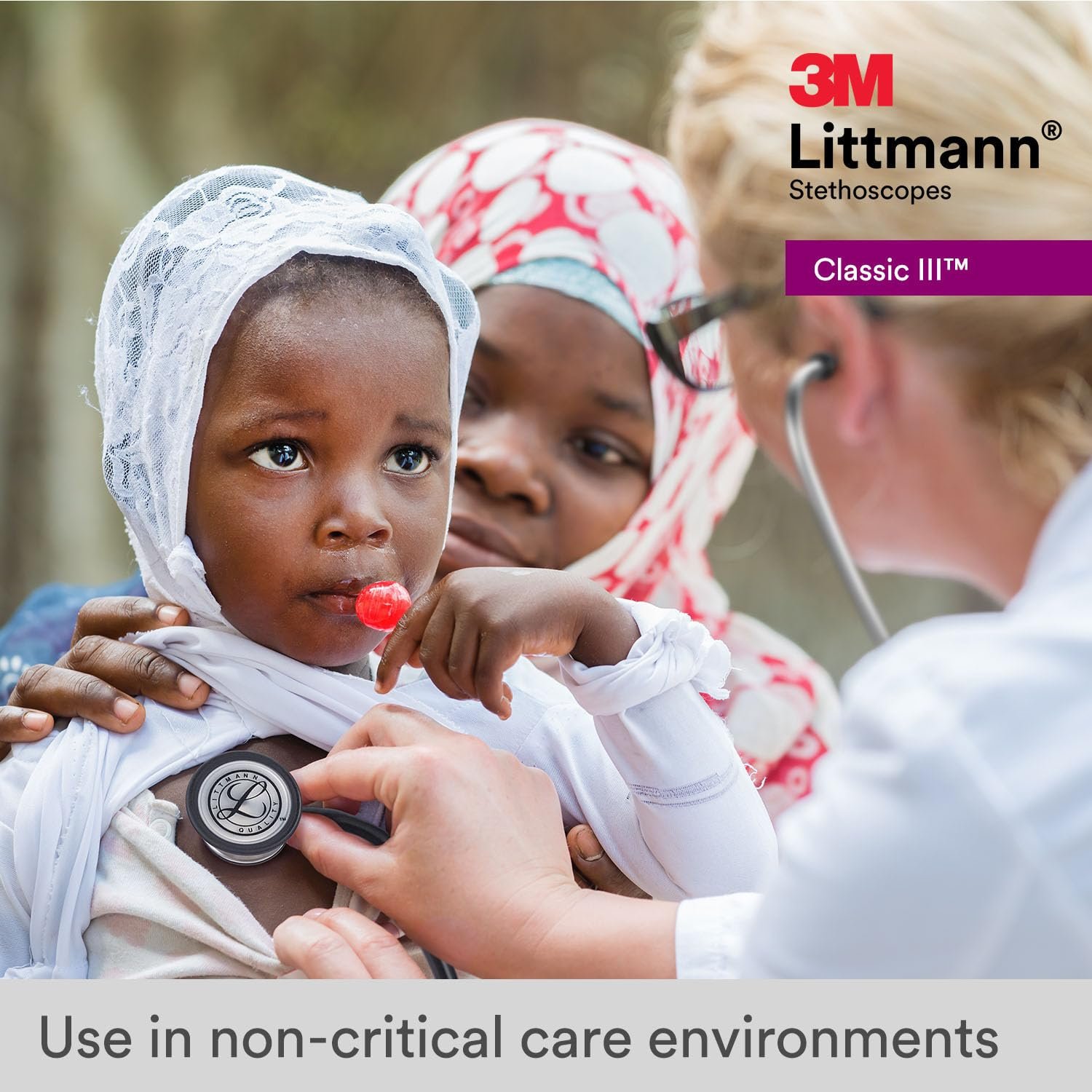 3M Littmann Classic III Stethoscope Black 27 Inch - Image 9