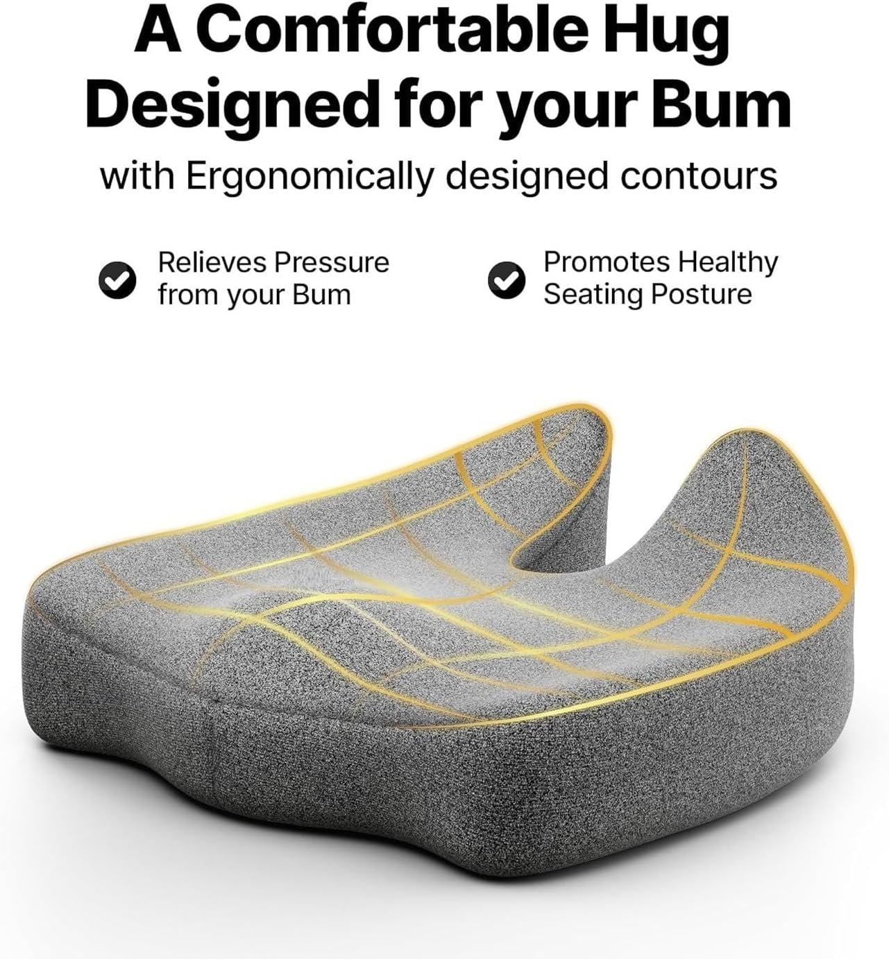 High Density Seat Cushion for Sciatica & Tailbone Pain Relief - Image 3