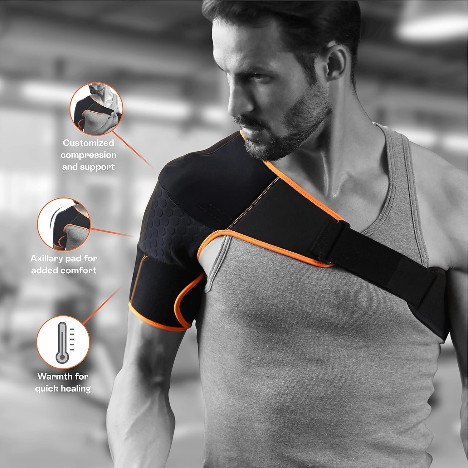Adjustable Shoulder Support Brace with Double Lock, Universal Fit 1 Unit - Image 2