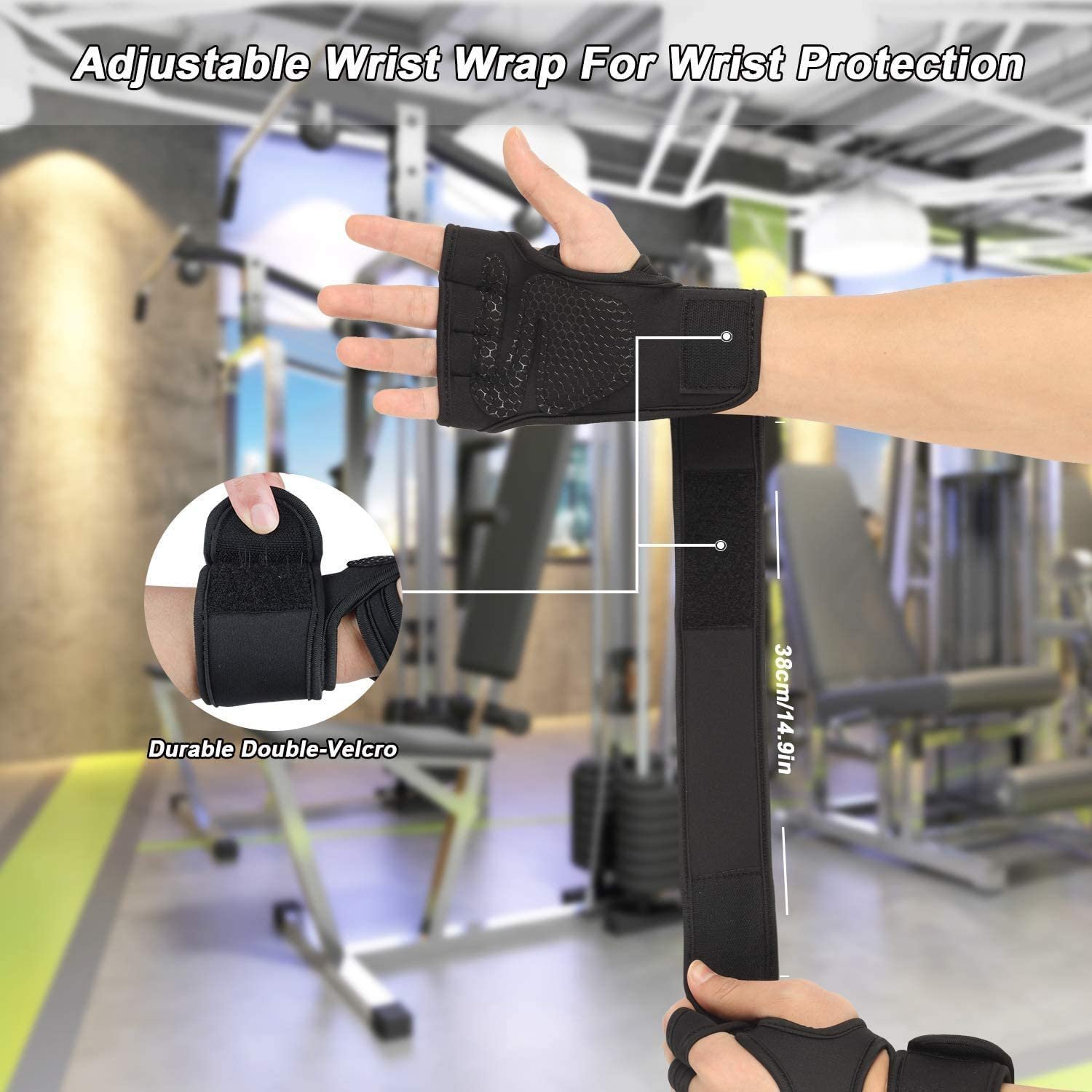 Workout Gloves with Wrist Support Gym Grip Anti Slip - Image 7