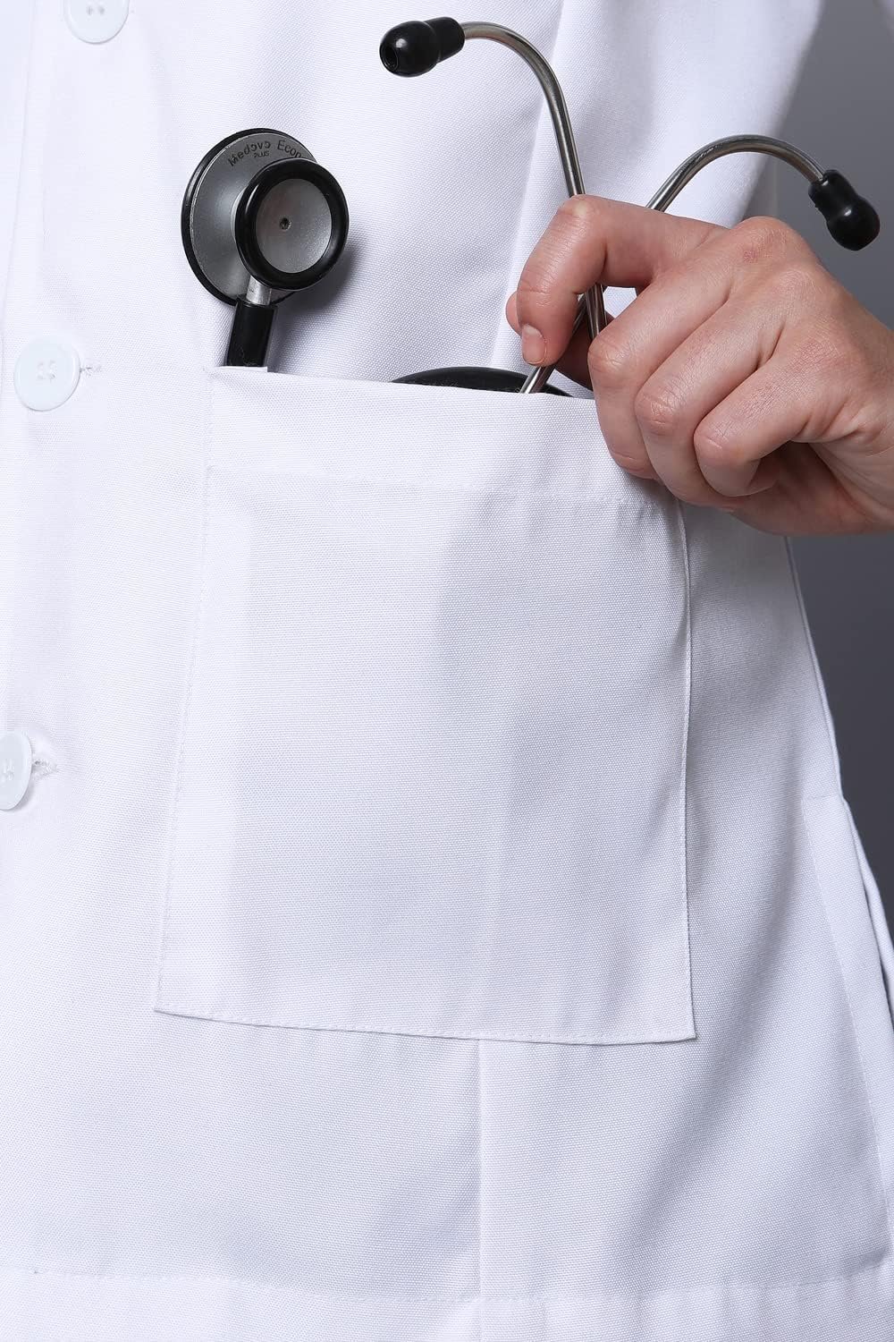 Women's Lab Coat | Poly Viscose Short Sleeves Short Medical Apron - Image 3