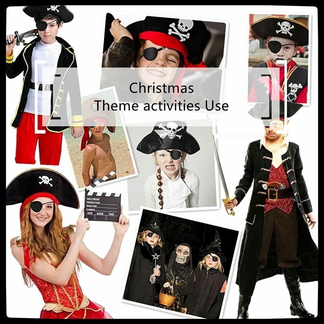 Adult Kid's Black Adjustable Soft Pirate Eye Patch Single Eye Mask - Image 5
