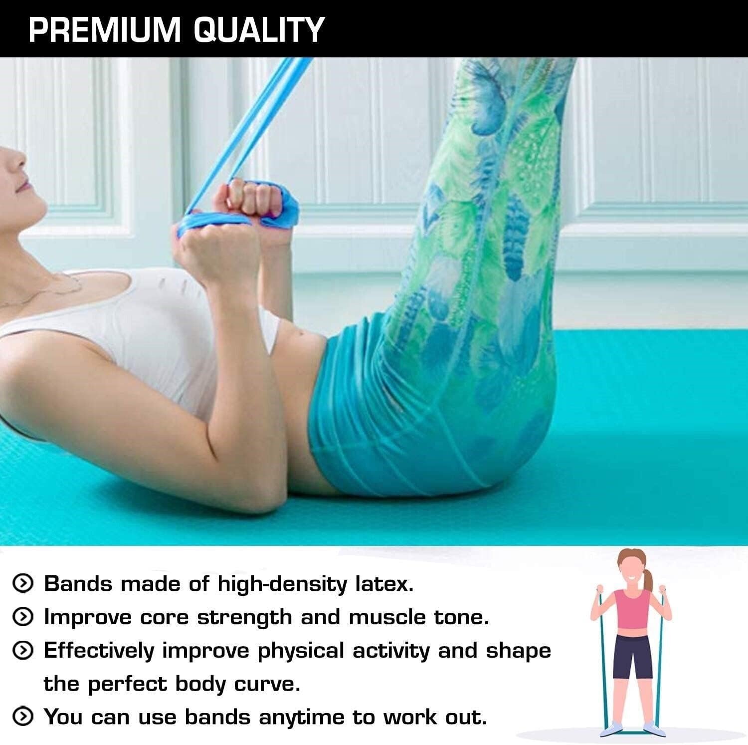 Yoga Resistance Bands (Pack of 3) - Image 4