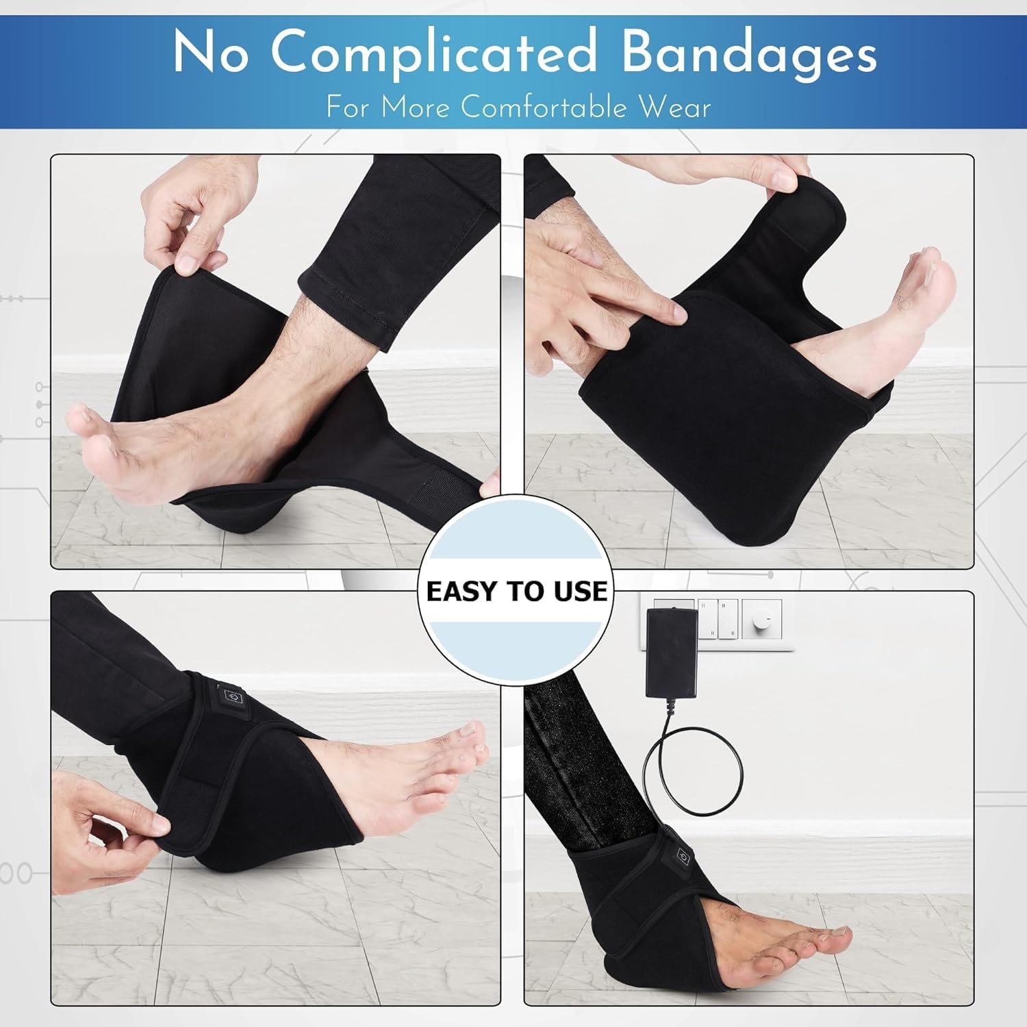 Ankle Heating Pad for Pain Relief |12V Safe Power Technology | 3 Levels Heat | Integrated Overheat Protection Thermostat | Universal fit Left or Right Ankle - Image 5