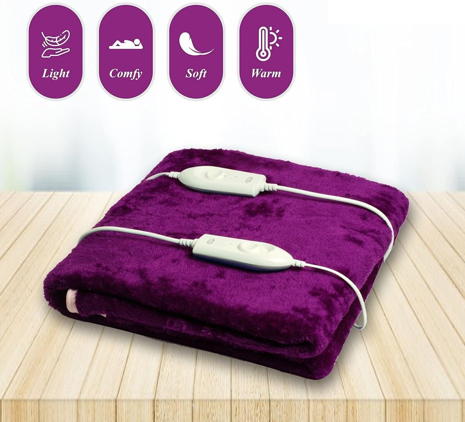 Electric Bed Warmer - Electric Under Blanket - Double Bed Size (150cms x 160cms) with 3 Heat Settings & Dual Safety Feature - Image 5