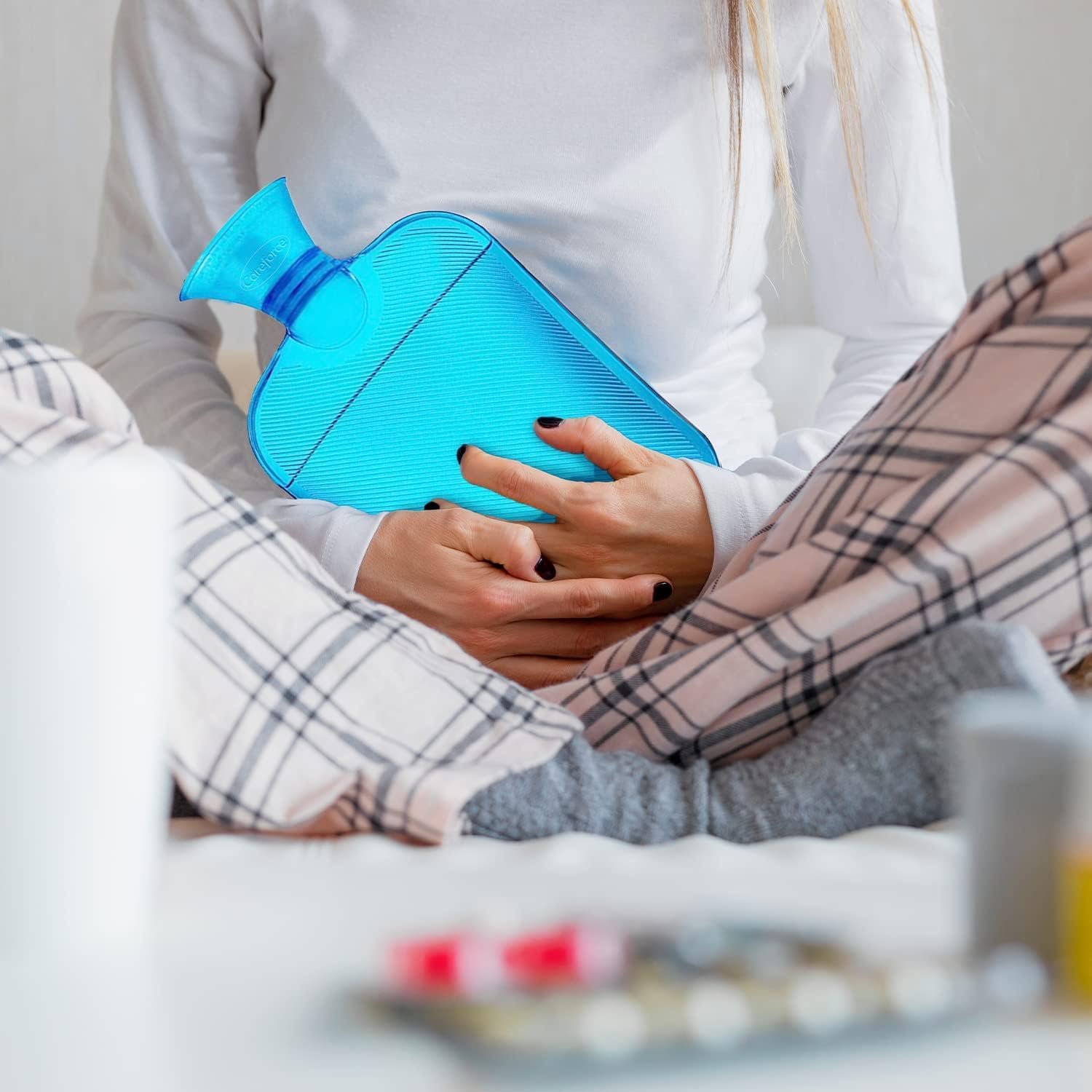 Hot Water Bag for Full Body Pain Relief Hot Bags for Pain Relief in Sports Injury Rubber Hot Bag for Body Massage for Men & Women Bottle Water Bag for Pain Relief in Period, Cramps- Blue - Image 7