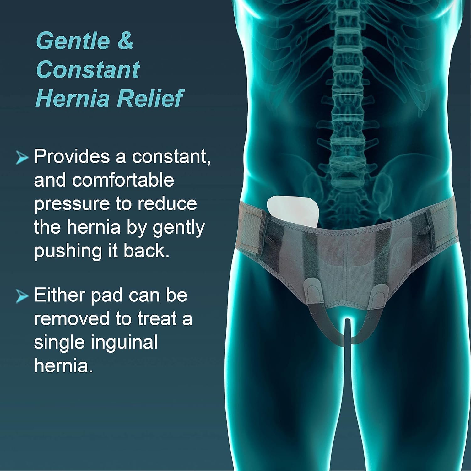 Hernia Belt, Grey, 1 Unit (Small(28-34)) - Image 2