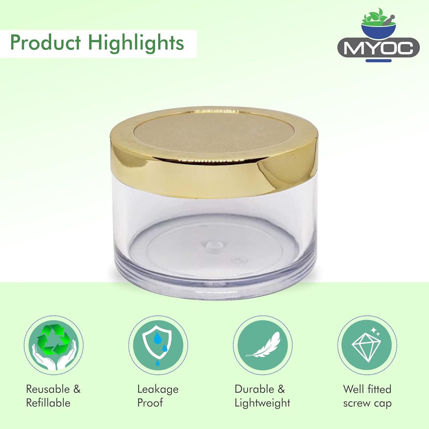 Acrylic Cosmetic Jars 15g, Clear Cream Containers, Pack of 8 - Image 5