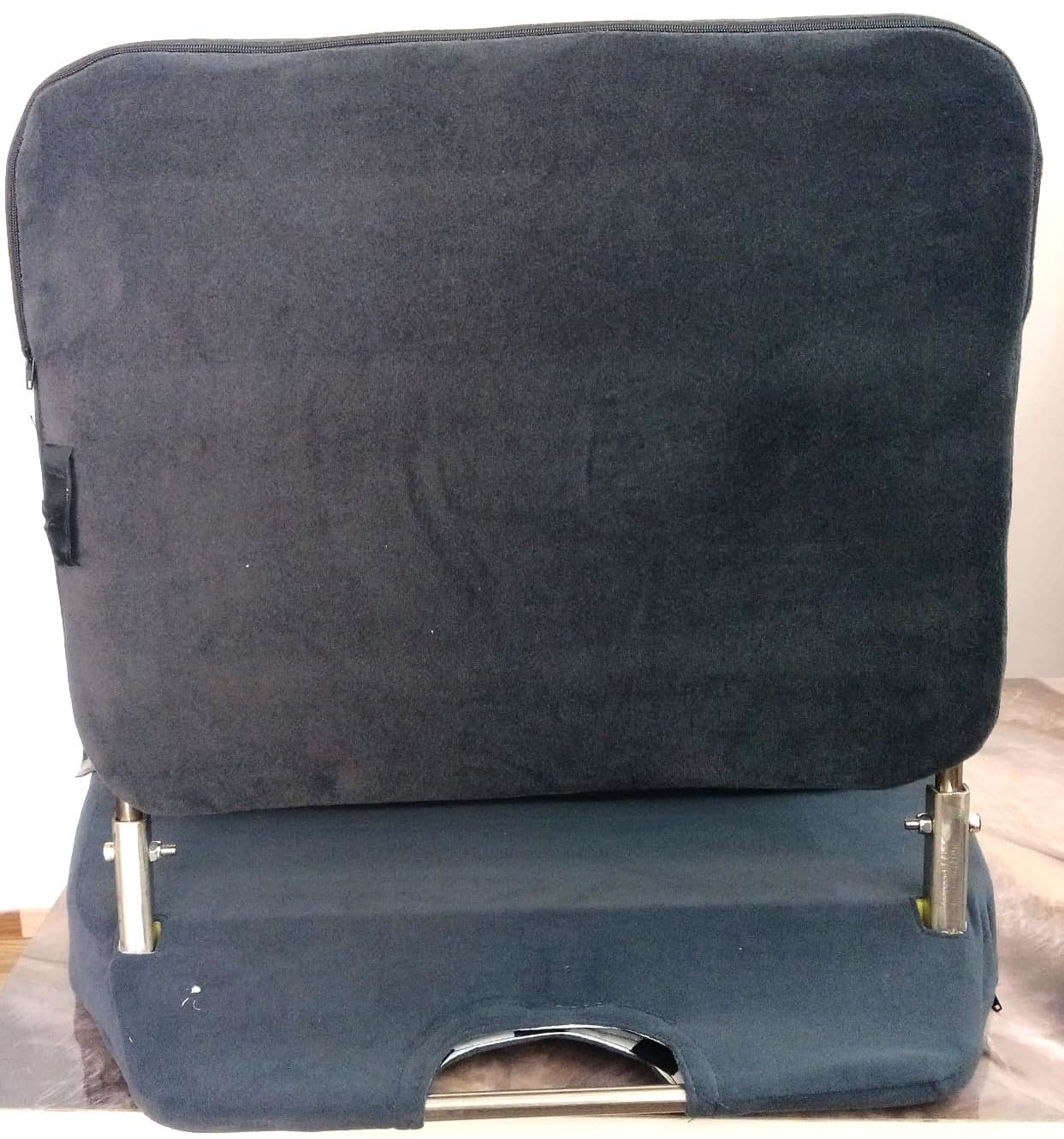 Meditation Chair | Large Foldable Floor Chair with Back Support for Relaxing, Yoga, Meditation | Meditation Block, SS Frame, Washable Cover & Portable (Dark Grey) - Image 9