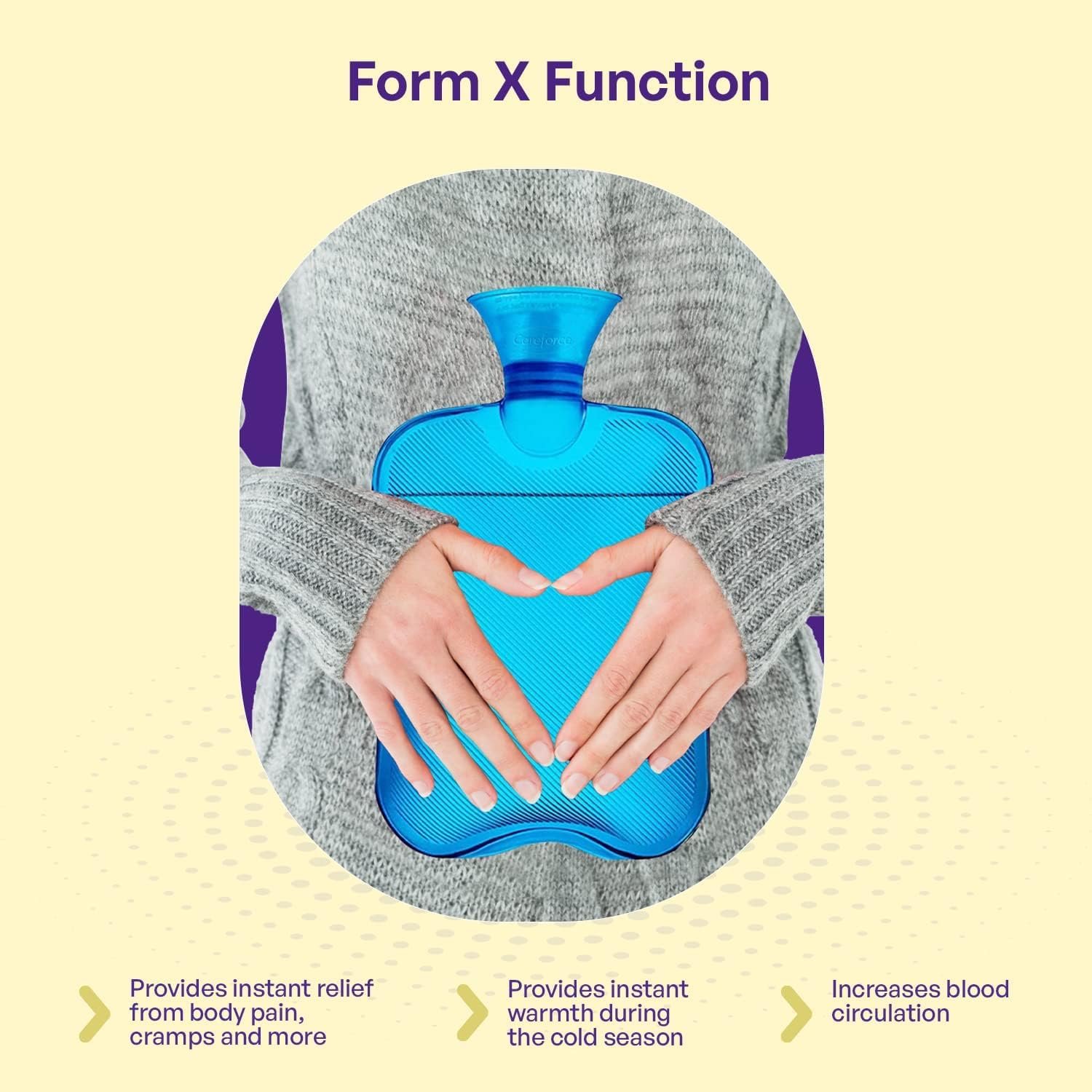 Hot Water Bag for Full Body Pain Relief Hot Bags for Pain Relief in Sports Injury Rubber Hot Bag for Body Massage for Men & Women Bottle Water Bag for Pain Relief in Period, Cramps- Blue - Image 6
