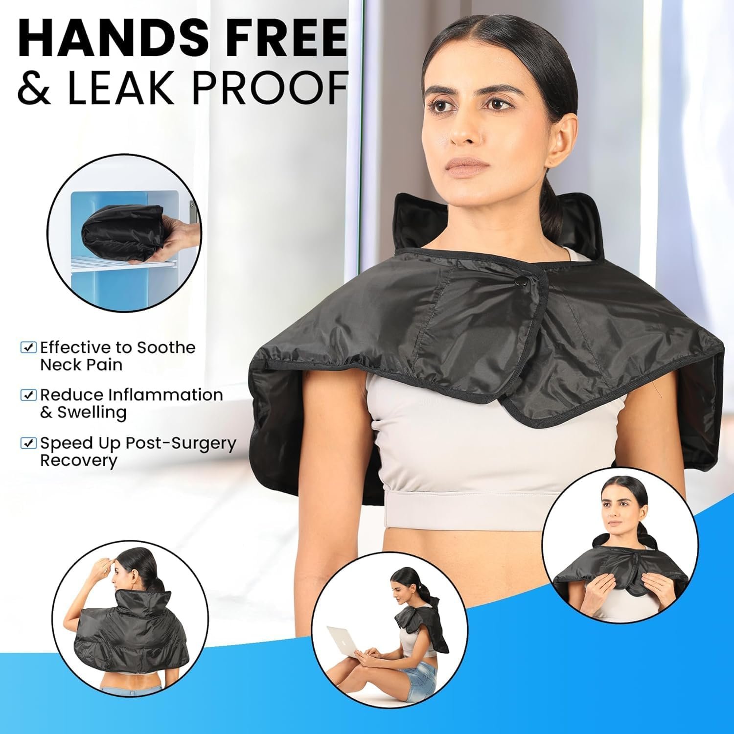 Neck & Shoulder Cold Pack Wrap for Pain Relief, Reusable - Image 4
