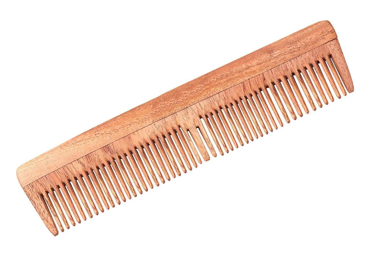 Neem Wood Anti-Dandruff Comb with Pure Cotton Pouch - Family Kit (Pack of 4) - Image 6