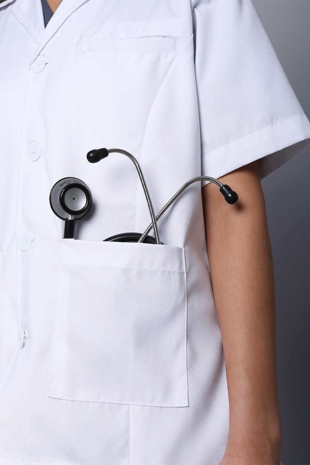 Women's Lab Coat | Poly Viscose Short Sleeves Short Medical Apron - Image 4