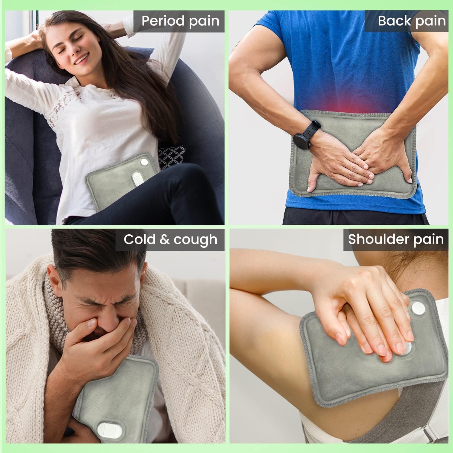 Electric Hot Water Bag, 6 Layer PVC Fabric, Double Insulation System, Fast Heating, for Pain Relief (Multicolor) - Image 6