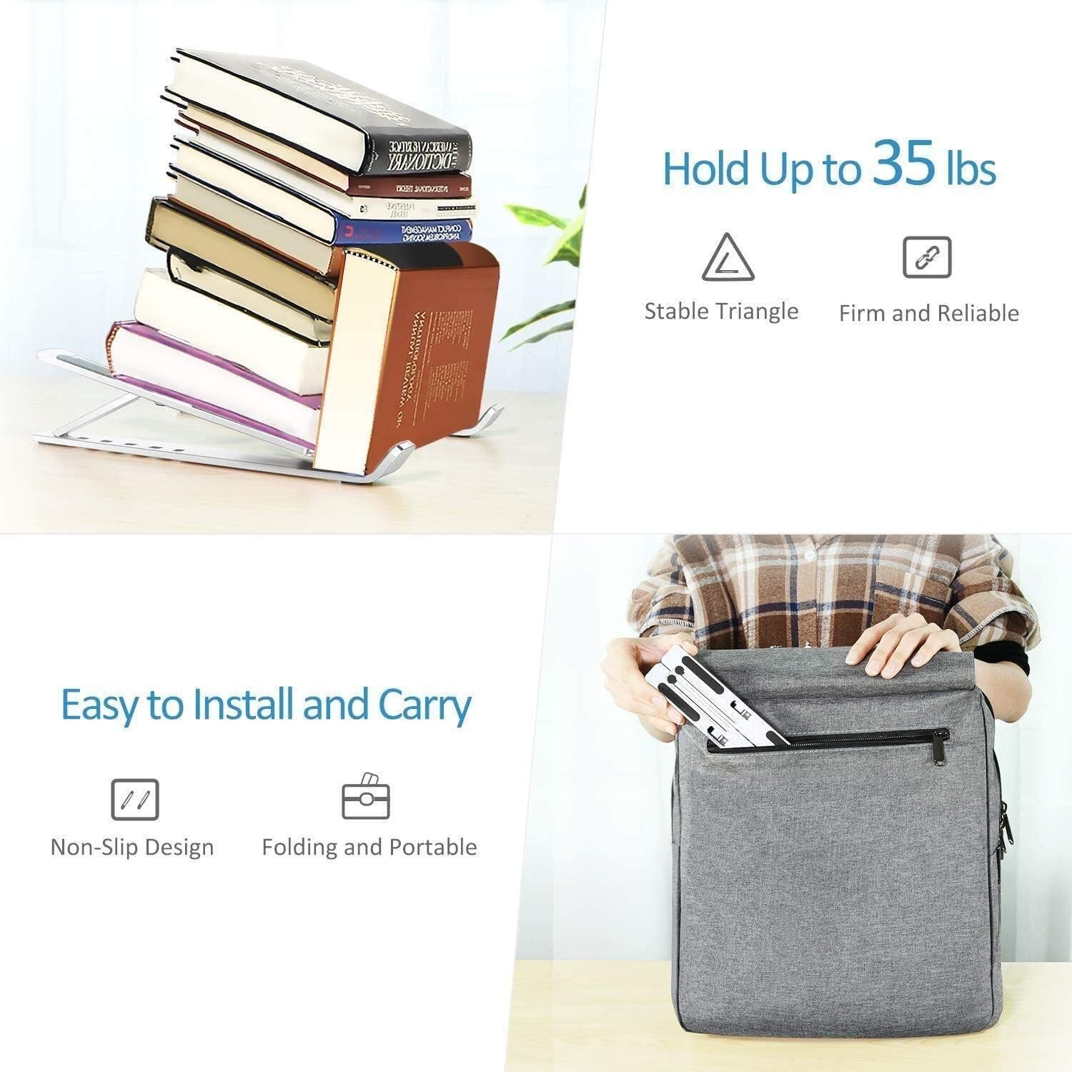 Laptop Computer Stand Tablet Stand, Foldable Portable Desktop Holder - Image 7