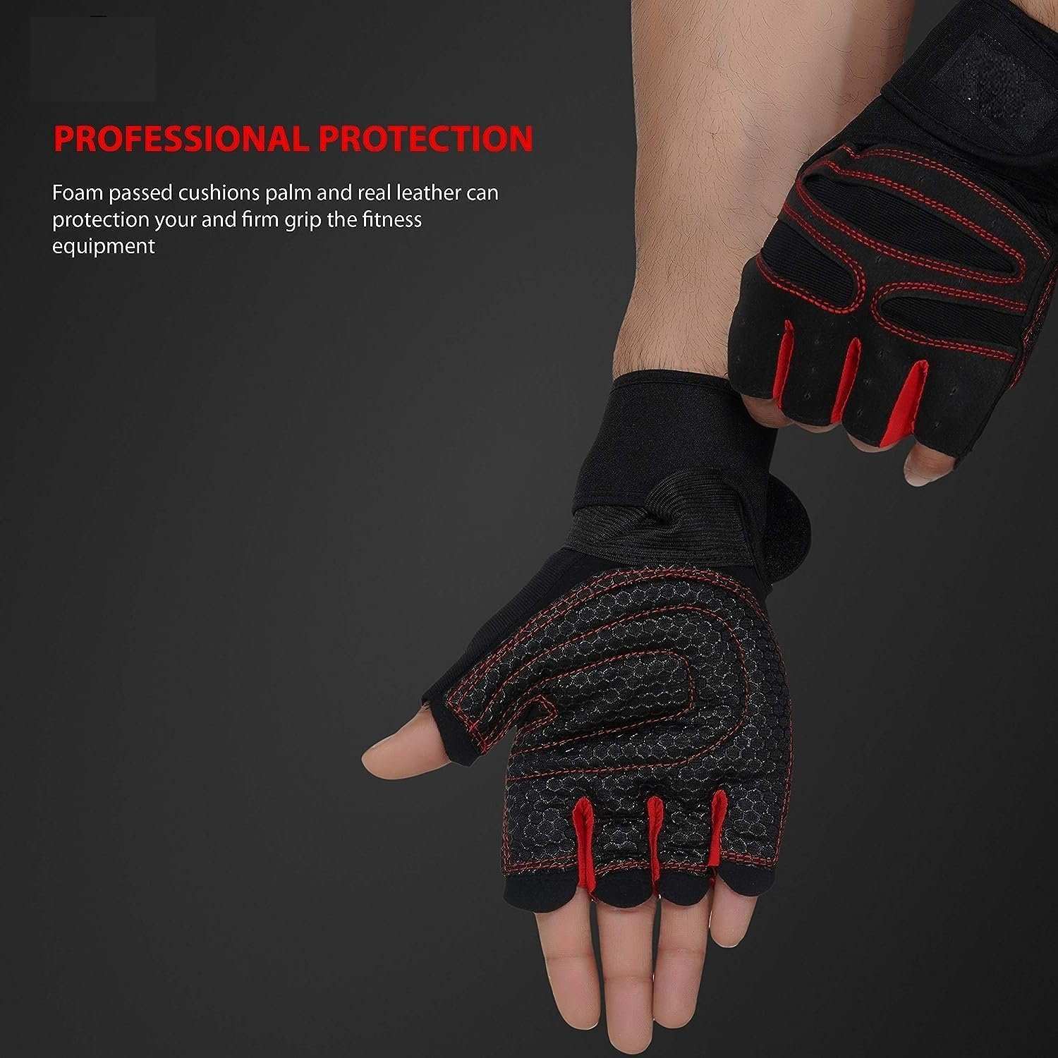 Fitness Gym Gloves/Cycling Gloves with Wrist Support Grip and Breathable Glove Design Used for (Weight Lifting | Pull Up | Crossfit | Cycling | Driving | Fitness, Gym Training) - Image 3