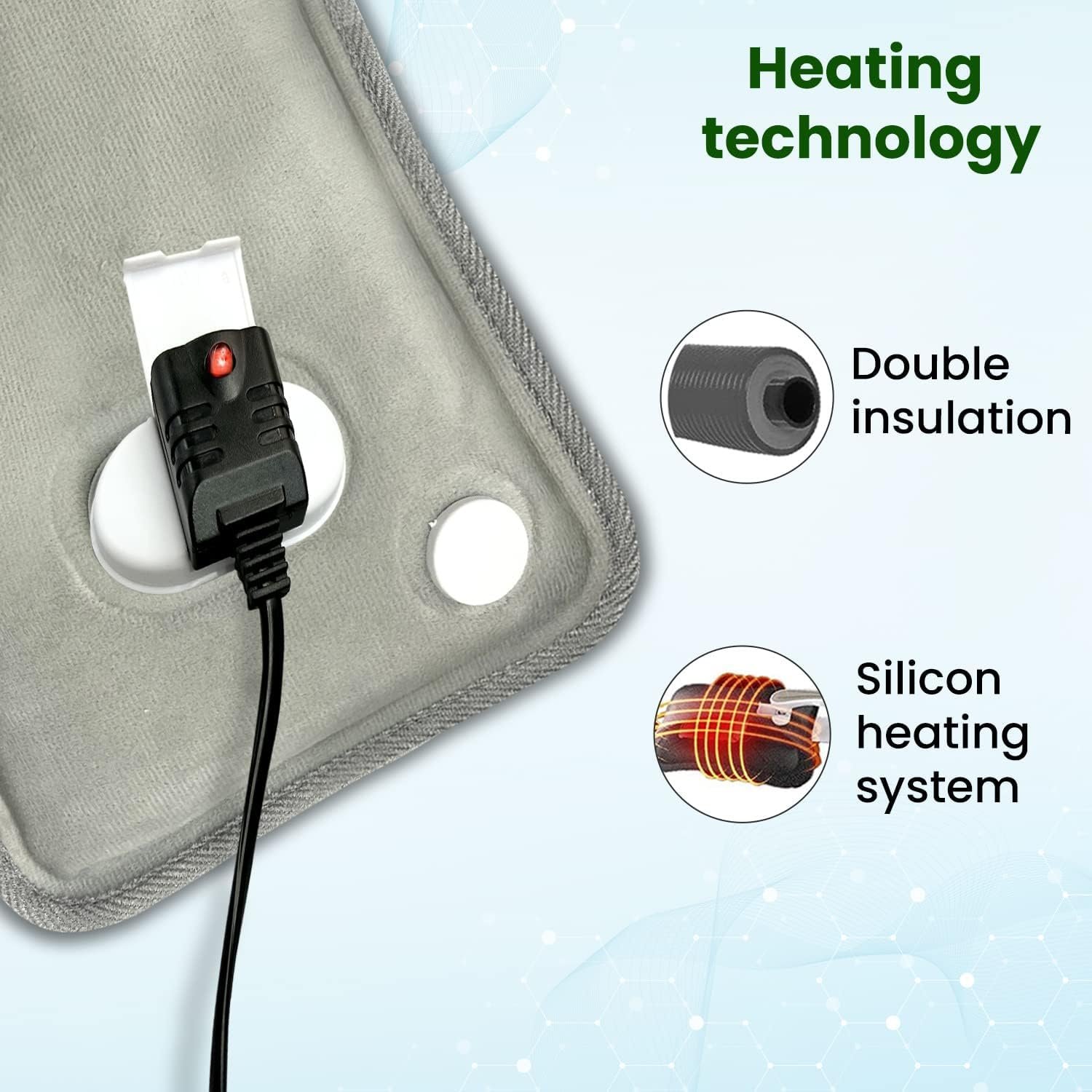 Electric Hot Water Bag, 6 Layer PVC Fabric, Double Insulation System, Fast Heating, for Pain Relief (Multicolor) - Image 2