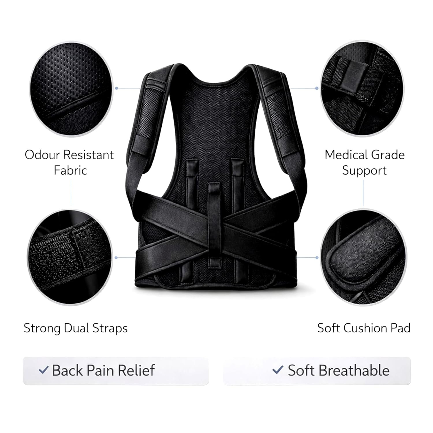 Posture Corrector for Men & Women Adjustable Back Brace - Image 6