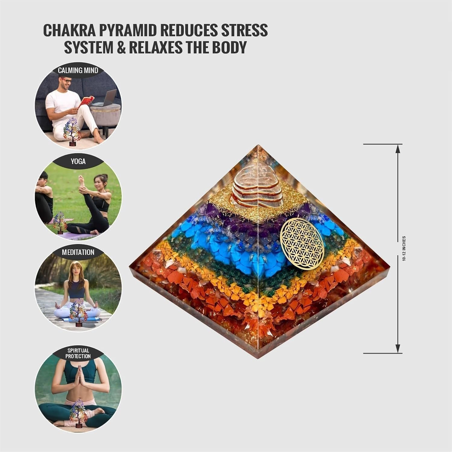 7 Chakra Crystal Pyramid for Vastu, Wealth & Home Decor - Image 2