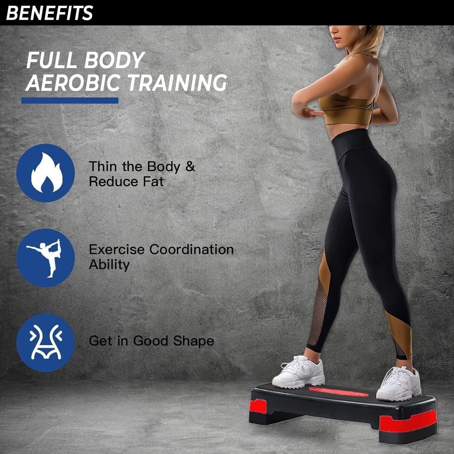 Adjustable Aerobic Stepper Multi Level/High Adjustment Fitness Stepper for Cardio - Image 3