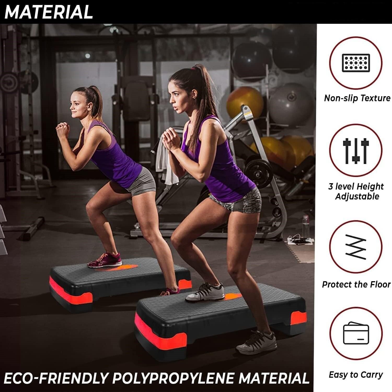 Adjustable Aerobic Stepper Multi Level/High Adjustment Fitness Stepper for Cardio - Image 5