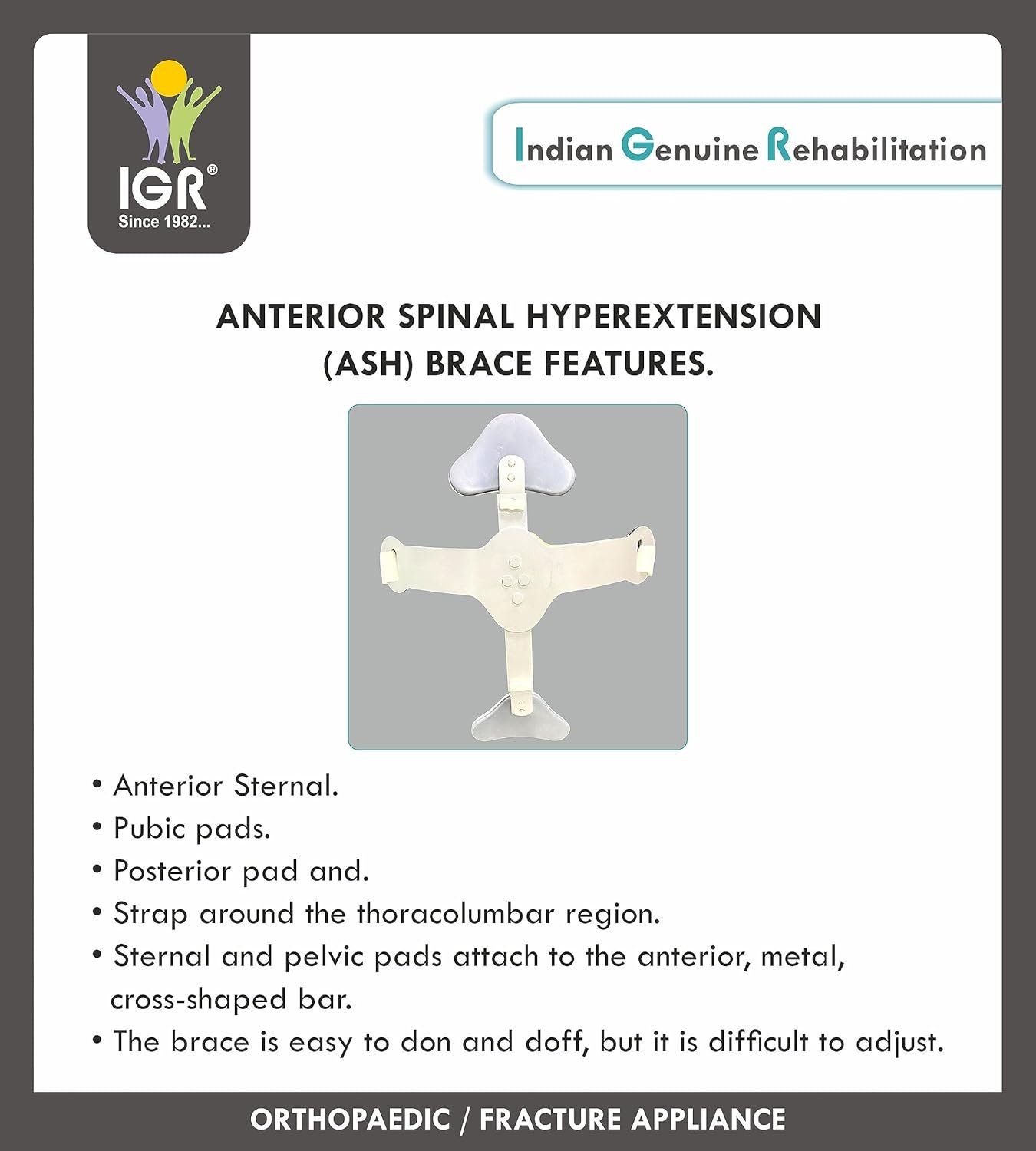 ASH BRACE (Hyper Extension Brace-GREY)-UNIVERSAL SIZE-ADULT - Image 4