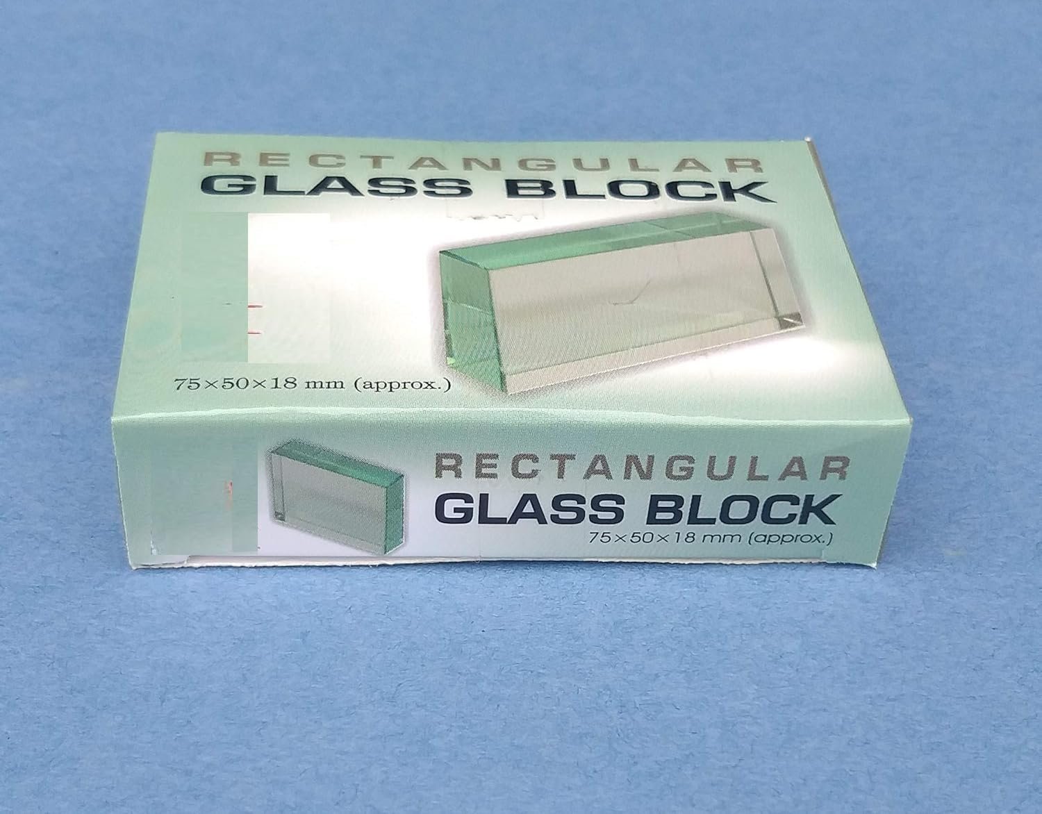 Rectangular Glass Slab (75 x 50 x 18 mm) Ideal for Optical Experiments for School & College Labs - Image 2