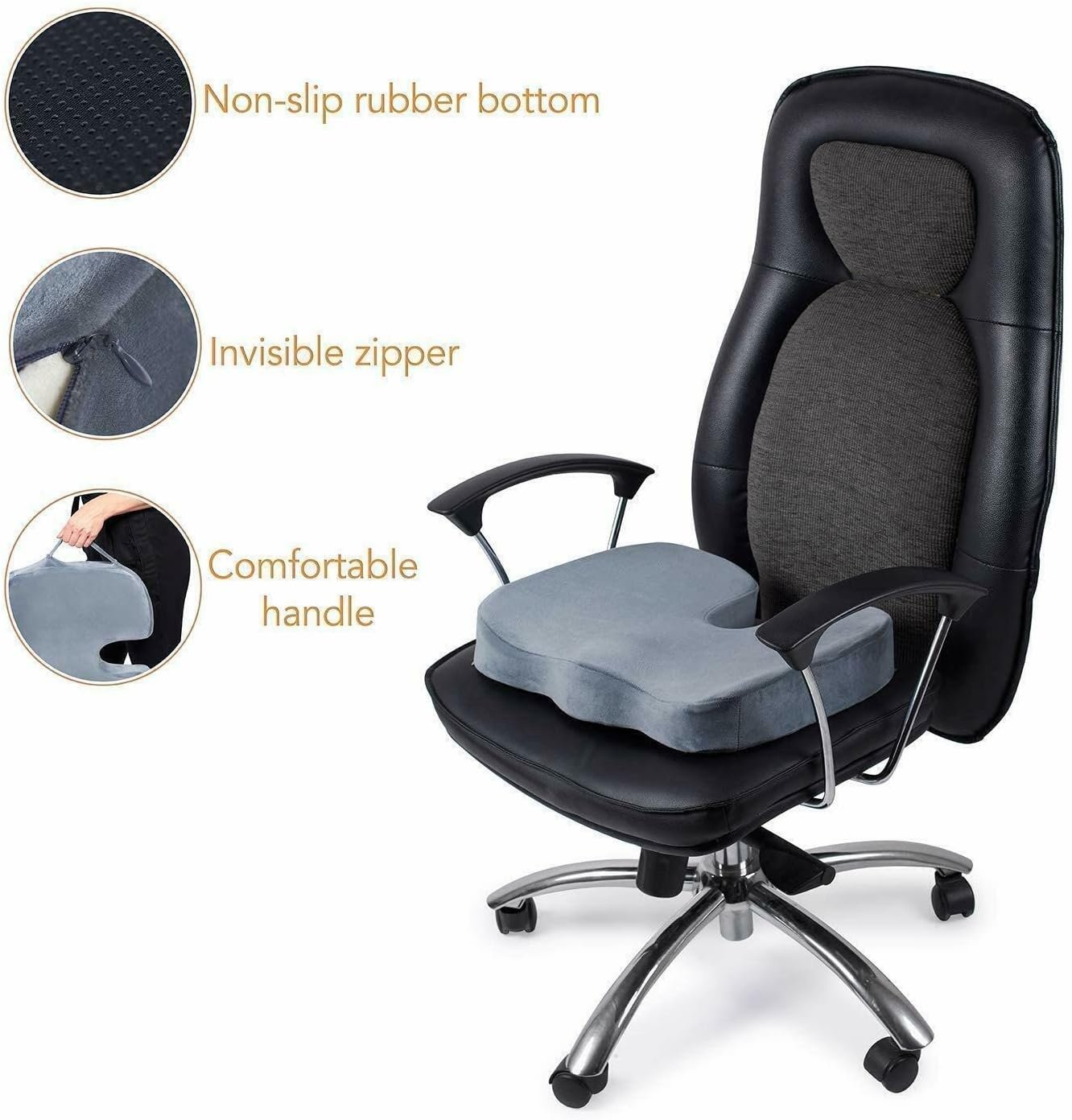 Coccyx, Tailbone, Sciatica, Lower Back Support and Pain Relief Seat Cushion (memoriable Foam) - Image 2