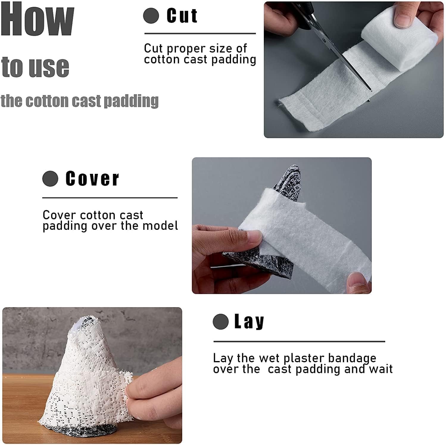 Pharmaceutical Cast Padding Cotton Wraps Cast Padding Soft Roll Plaster Size 10cm x 3m (Pack of 12) - Image 4