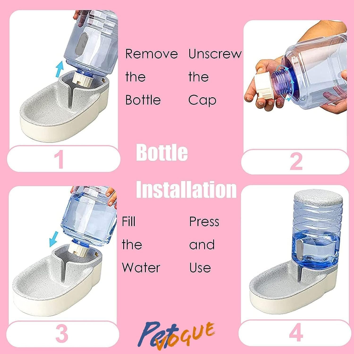 Pet Water Feeder, Pet Automatic Waterer, Plastic Water Dispenser For Dog & Cat, 3.8 Liters - Image 2