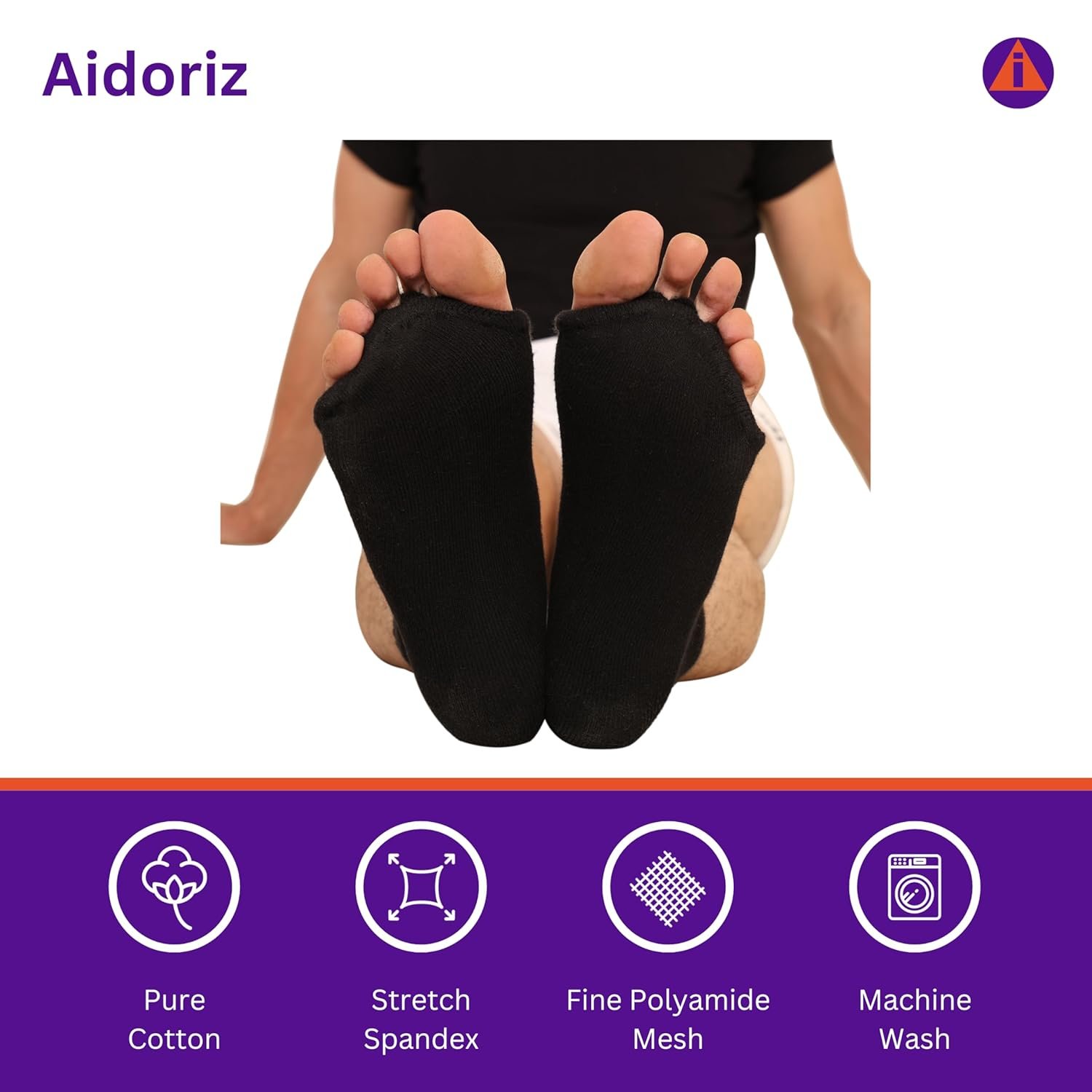 Foot Alignment Socks Women and Men, 5 Toe Separator, Bunion Corrector, Pain Relief, Plantar Fasciitis, Hammer Toes - Image 3
