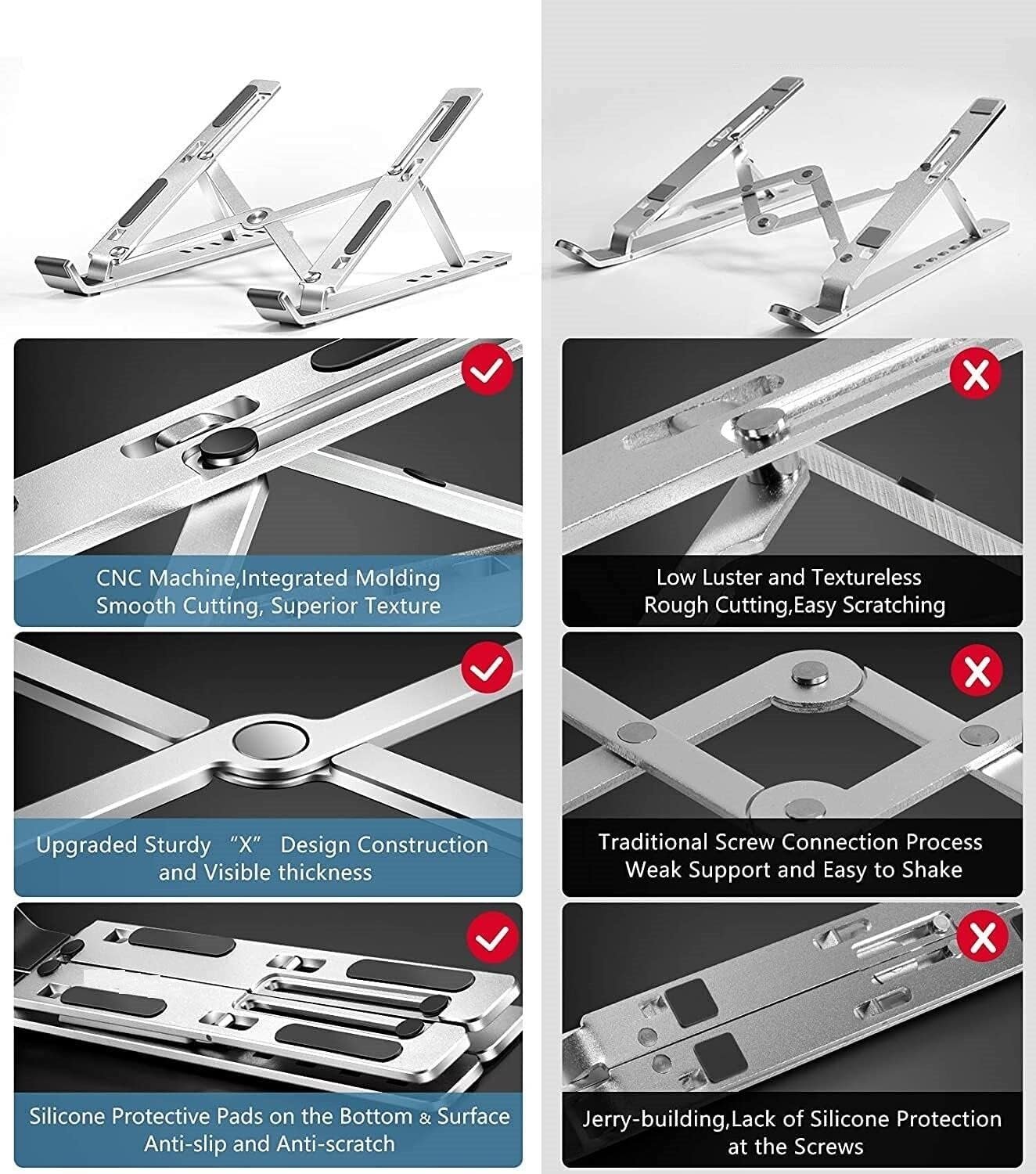 Laptop Computer Stand Tablet Stand, Foldable Portable Desktop Holder - Image 3