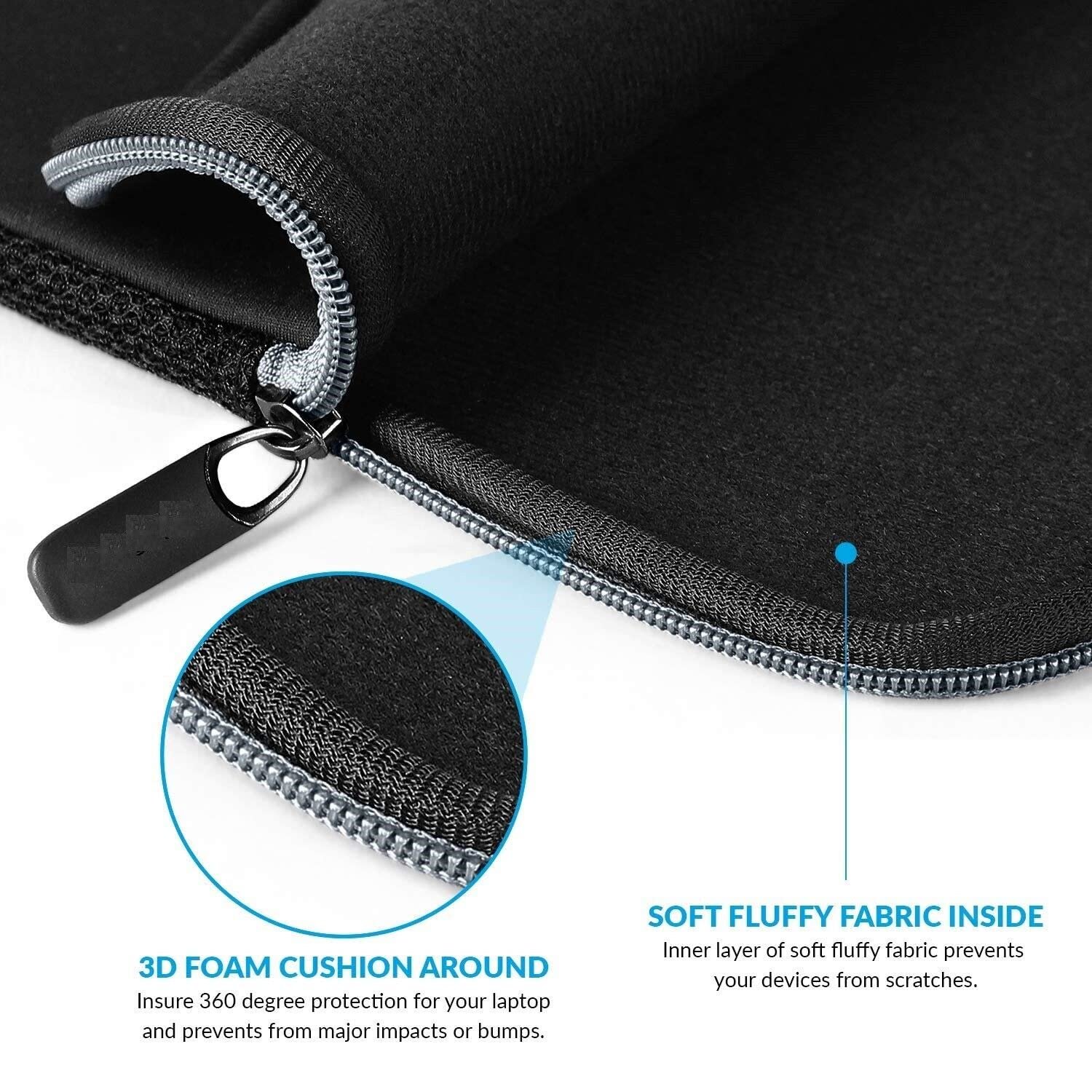 Laptop Bag Sleeve Case Cover Pouch for 15.6-Inch Laptop for Men & Women (Black) - Image 6