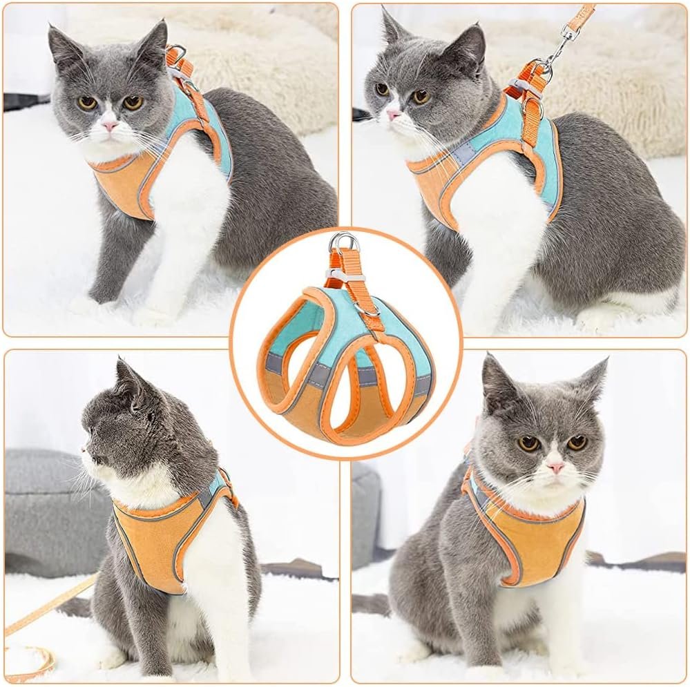 Cat Harness with Cat Leash for Walking, Adjustable Soft Sturdy Harness and Leash with Reflective Strip for Large Medium Small Cat (Size M) - Image 5