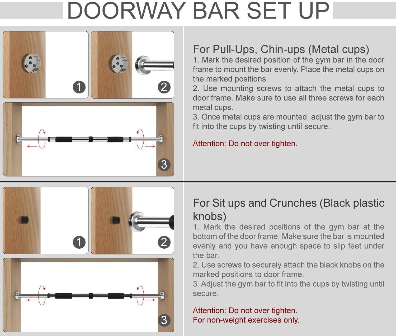 Pull up Bar & Chin up Bar Door Way Door Mounts - Image 4