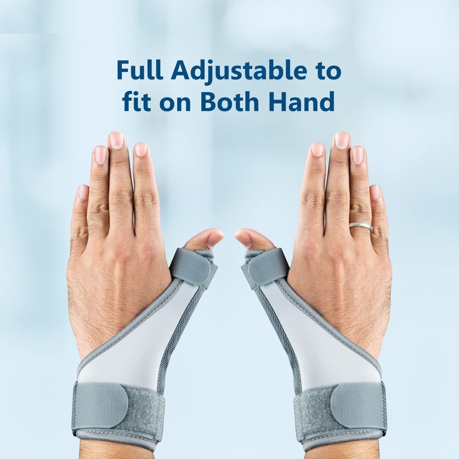 Thumb Splint Support for Right/Left Hands, Carpal Tunnel & Trigger Thumb Support for Pain Relief with Wrist Wrap|Thumb Brace, Allows Hand Movements Grey - Image 2