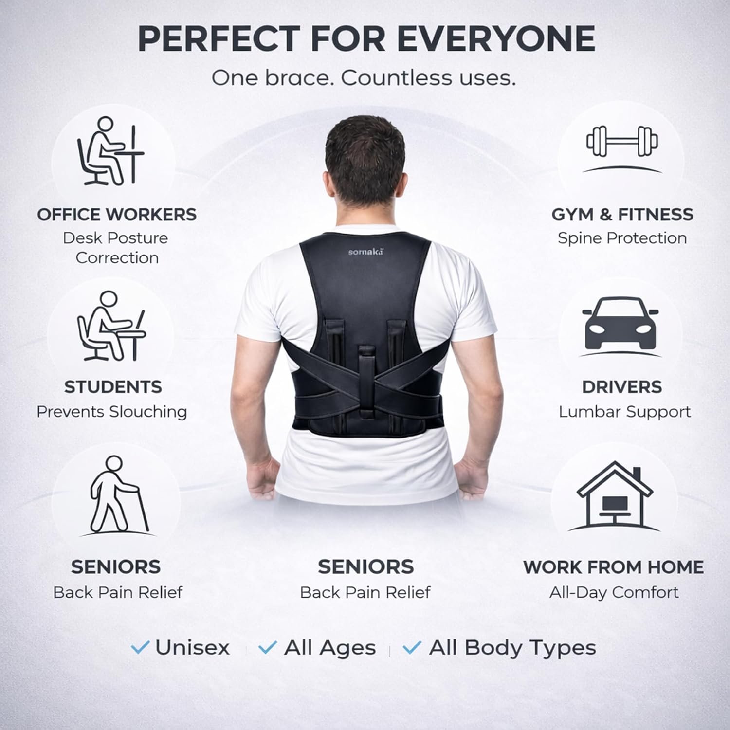 Posture Corrector for Men & Women Adjustable Back Brace - Image 2